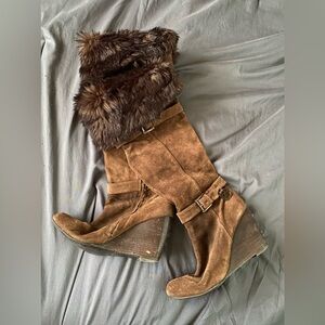 Michael Kors Boots With Fur Trim // Brown Size 8